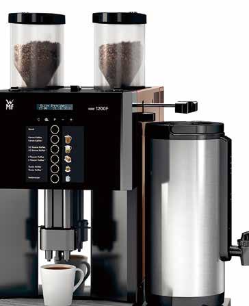 Coffee Pots of up to 170 mm in diameter and 395 mm in height are suitable for filling. Up to six beverage buttons Labels are easy to alter.