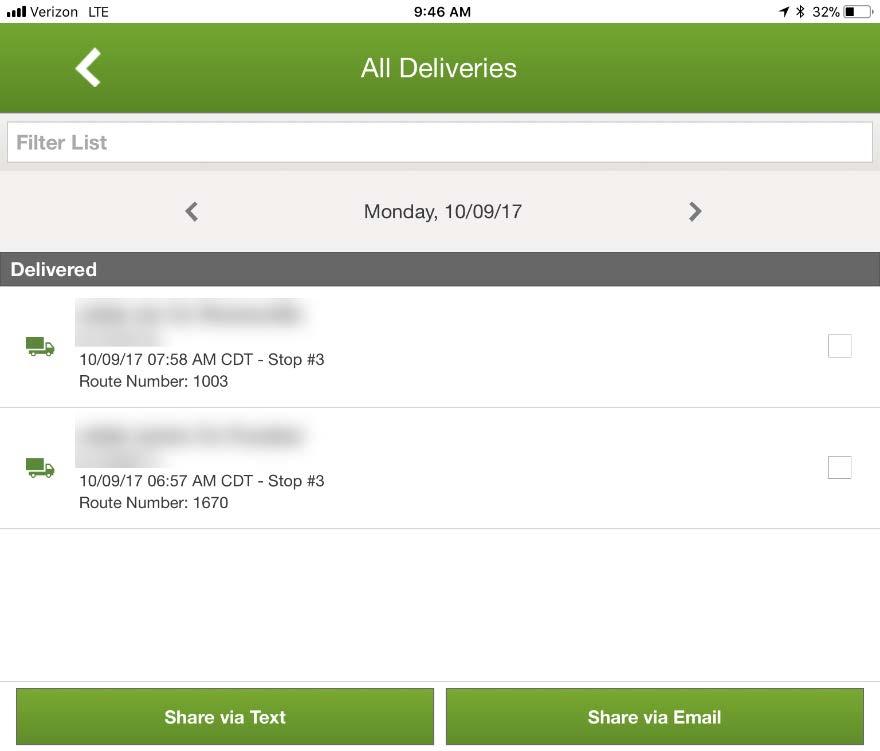 Tap on the All Deliveries button to see the delivery status