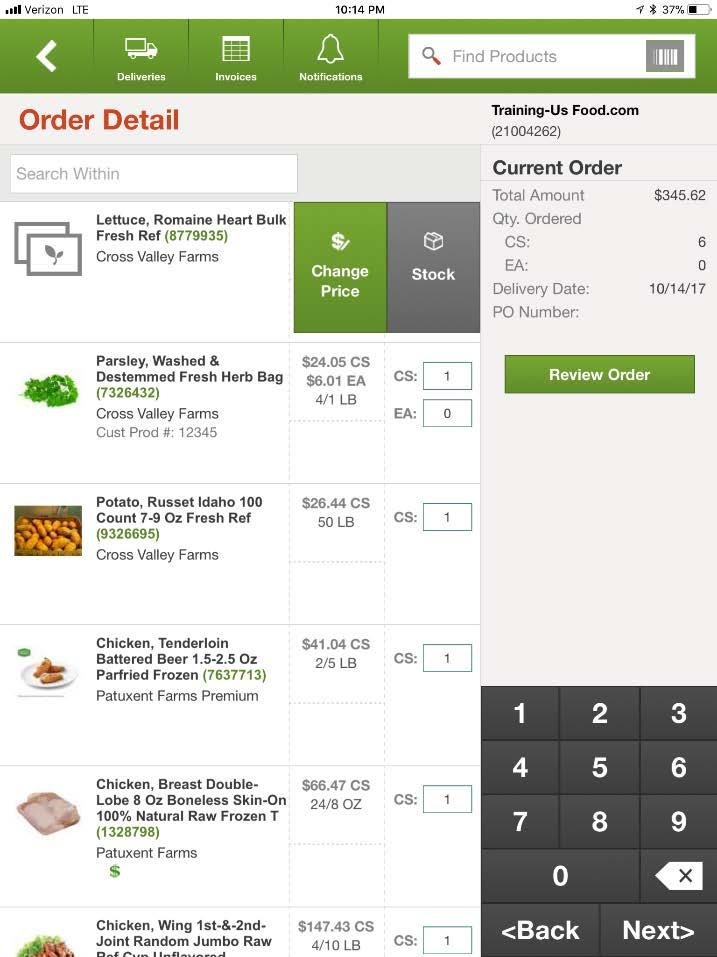 Pricing Change Price changes can only be accessed by US Foods employees who sign on to the mobile app with their network user ID.