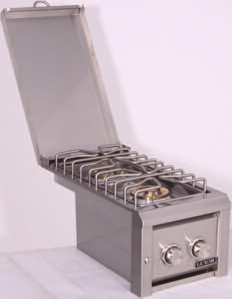 with a lifetime warranty on all stainless steel construction and the brass power burners.