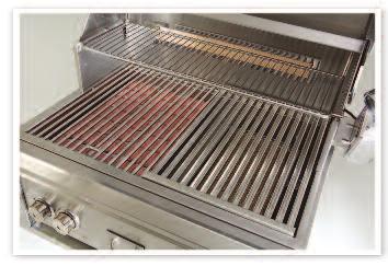 composed of stainless steel u-shaped burners, rated at