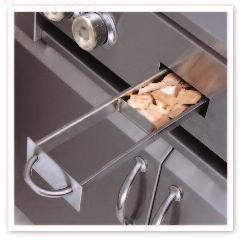 This also eliminates the build-up of grease on heat distribution shields which could result in grease flare-ups.