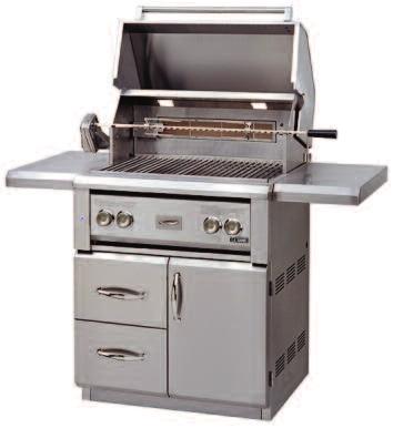 Infrared back burner <Electric stainless steel Rotisserie motor <Cabinet doors and double drawers for easy storage access (AHT-30FR-L) CONDIMENT HOLDER LUXOR 36 GR (Natural Gas) <925