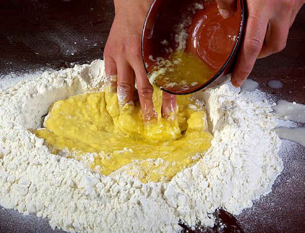Start stirring the dough,