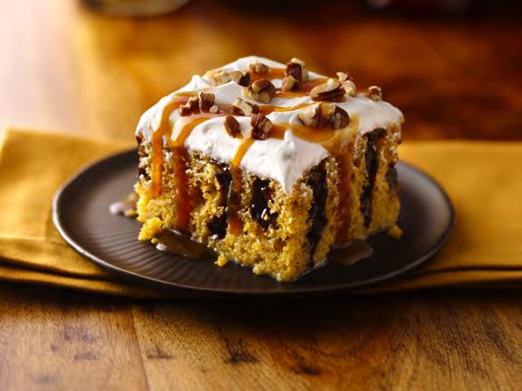 Caramel-Drizzled Pumpkin Poke Cake PREP TIME: 0 minutes TOTAL TIME: hours 55 minutes MAKES: 0 servings CAKE box Betty Crocker SuperMoist yellow cake mix cup (from 5-oz can) pumpkin (not pumpkin pie