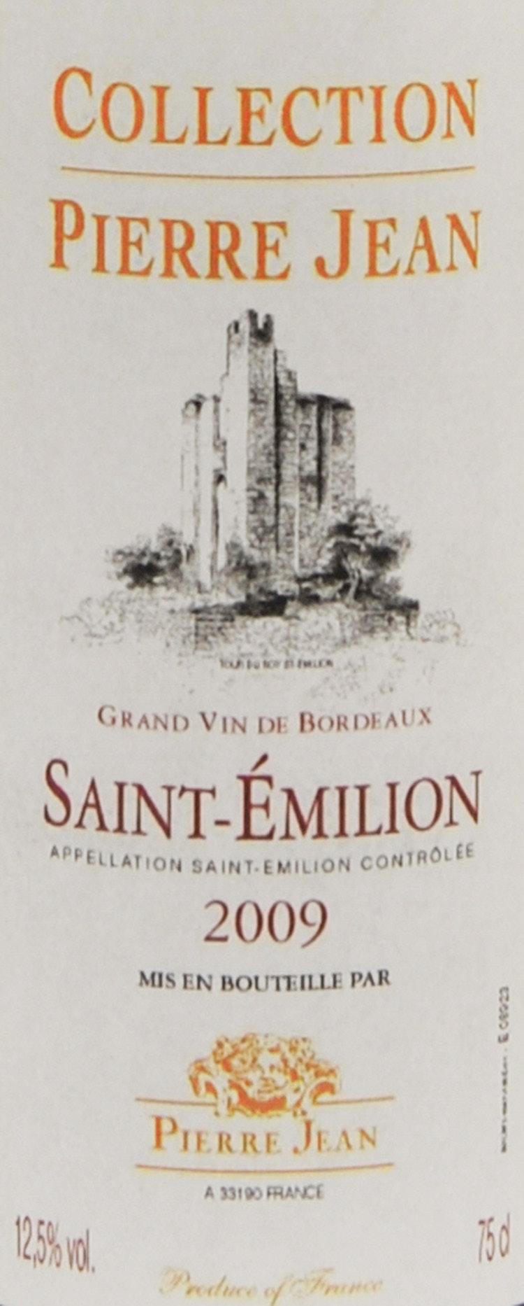 Collection Pierre Jean Saint-Emilion A.O.C. Saint-Emilion, Bordeaux 2009 Collection Pierre Jean Saint-Emilion - Visual: Beautiful cherry-red color.