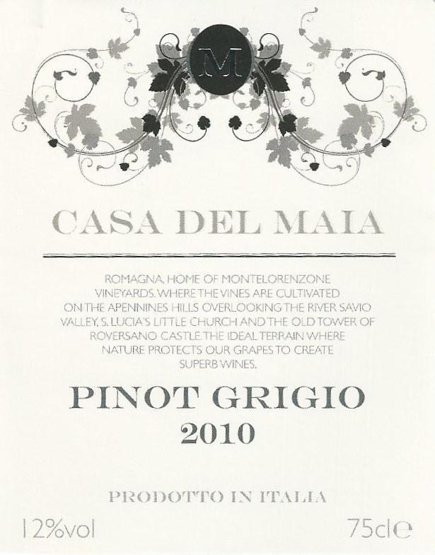Sweet Notes Pinot Grigio, Casa Del Maia ITG- 19.