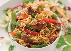Beef & Noodle Stir-Fry 2 tablespoons vegetable oil 1½ pounds boneless beef sirloin steak, thinly sliced 1 red bell pepper, thinly sliced 1 cup matchstick carrots 1 teaspoon Seasoned Salt ½ cup Hey