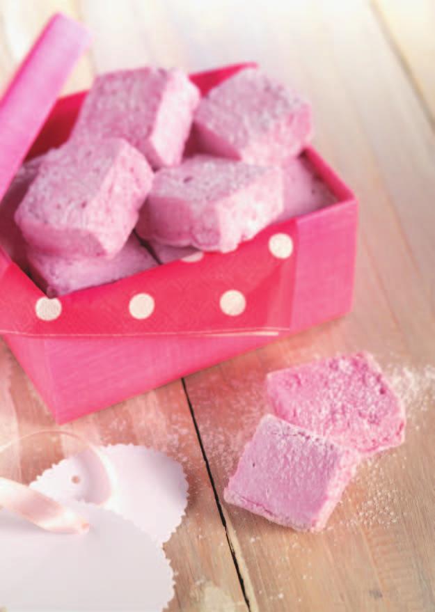 RASPBERRY Marshmallow Dusting Sugar 3 Tbsp Chelsea Icing Sugar 3 tsp cornflour Lightly grease a 21cm x 30cm rectangular tin and line with baking paper.