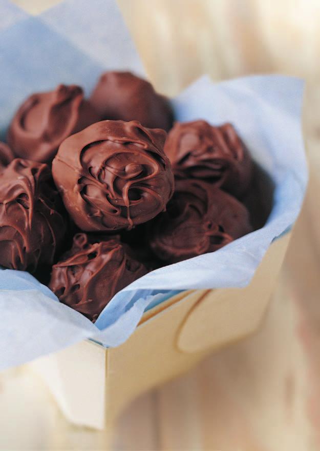 CHOCOLATE Truffles 125g butter or margarine 1 x 400g can sweetened condensed milk 1 cup Chelsea Icing Sugar 3 cups crushed biscuit crumbs ¼ cup cocoa Melt the butter or margarine in a large microwave