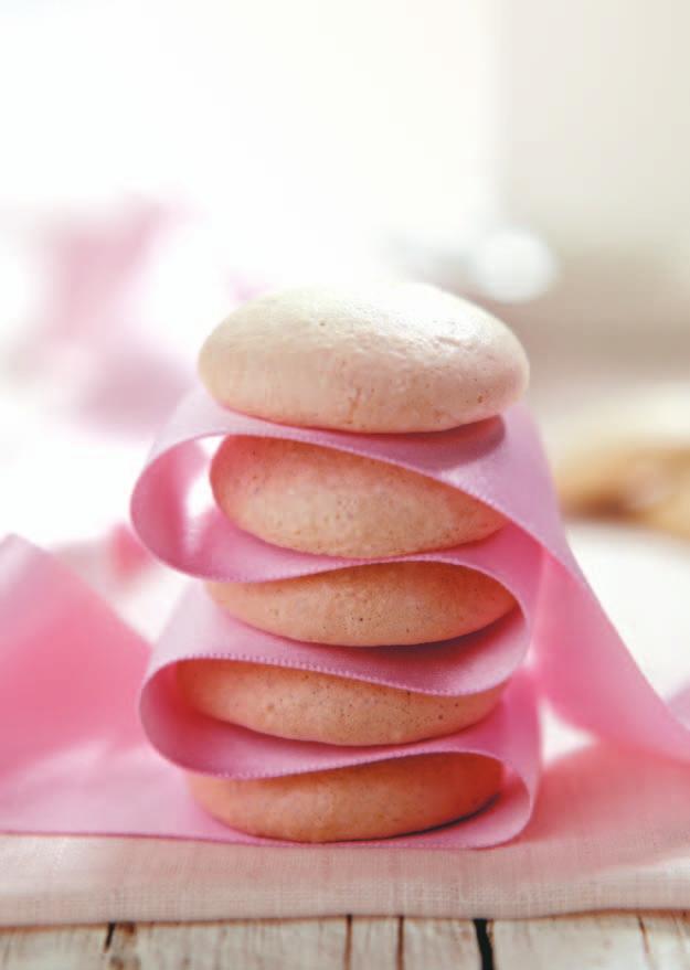 Raspberry Macaroons 3 egg whites (extra large), at room temperature ¼ cup Chelsea Caster Sugar 1 ¼ cups Chelsea Pink Berry Flavoured Icing Sugar, sifted 1 cup ground almonds Raspberry Filling: