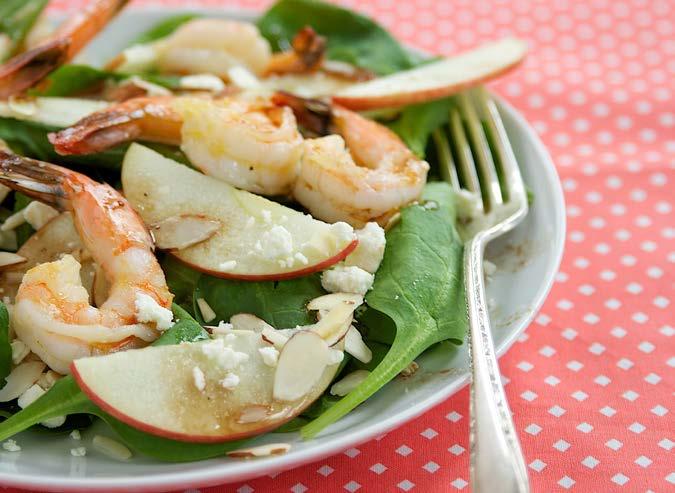 Spinach Salad with Grilled Shrimp Our spinach salad with grilled shrimp is easy to make and elegant to serve.