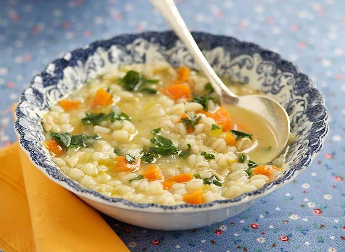 Savory Chicken Barley Soup Our delicious chicken and barley soup is the ultimate in healthy comfort food.