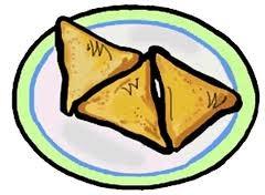 Vegetable Samosas 100g potato 100g carrot 2 x spring onions 1 tablespoon peas 2 x teaspoons curry paste 4 x sheets filo pastry Equipment: Saucepan, large bowl, chopping board, plate, peeler, small