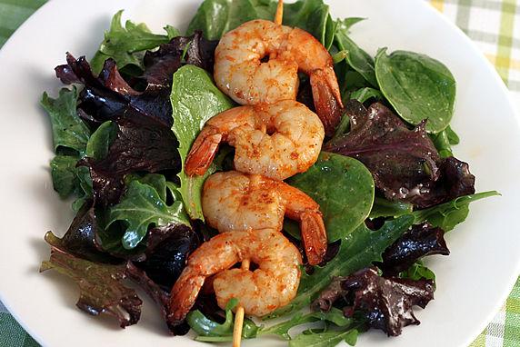 7 Grilled Shrimp Salad with Honey Lime Dressing TheYummyLife.com This is an impressive yet easy company salad.