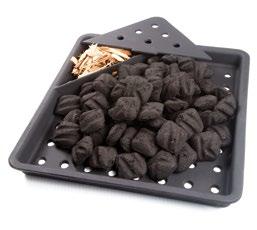 COOKING WITH CHARCOAL ON YOUR GAS GRILL A Napoleon Exclusive! The optional charcoal tray gives you the freedom to switch from gas to charcoal with relative ease.