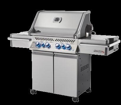 PRESTIGE PRO PRO500RSIB with rear infrared burner and infrared SIZZLE ZONE side burner 80,000 BTU s 6 burners Cooking Area: 900 in 2 (5780 cm 2 ) Heavy gauge, long lasting stainless steel tube