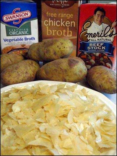 Potato Bark: Add flavor to mashed potatoes with vegetable, beef or chicken broth.