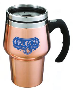 75 $10.55 ROADSTER TRAVEL MUG Our dual wall Roadster Mug has a 14 oz. capacity, yet fits great in your auto s cup holder, and is available in three classy finishes.
