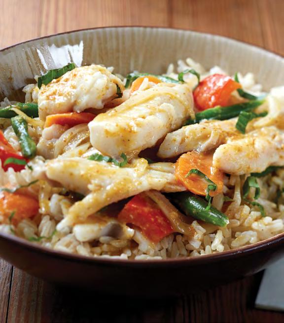 COCONUT THAI CURRY ALASKA POLLOCK WITH BROWN RICE NSLP Meal Pattern Crediting: 3 oz. equivalents meat/meat alternate, 2 oz. equivalents grains Alaska Pollock: Curry with Vegetables: 2 Tbsp.