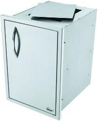 Stainless chute, prep board and Stainless Steel cover Slide-out Waste Can model SSTS26X18