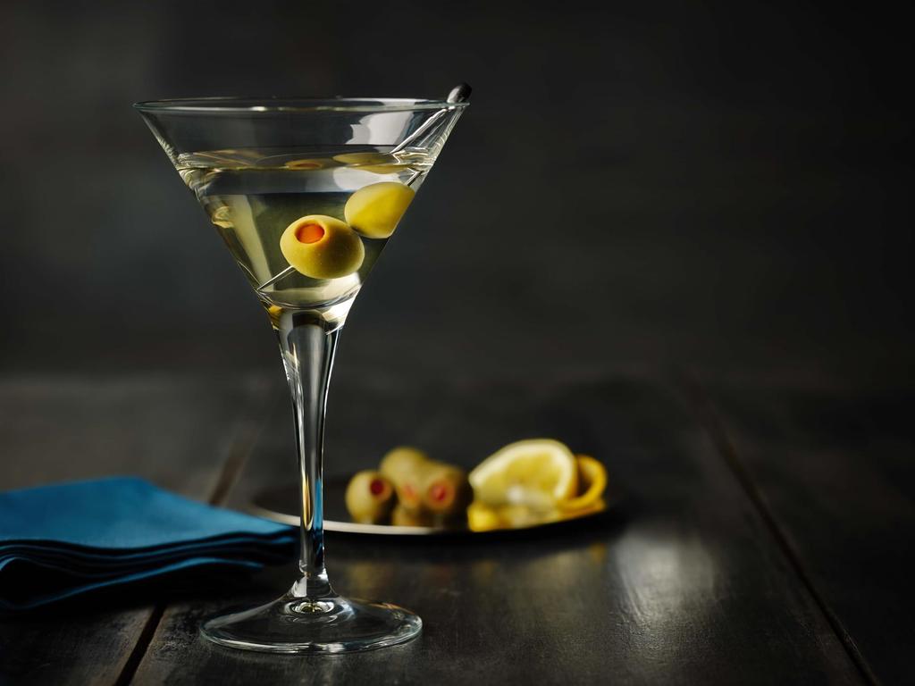 PURE-TINI 2 oz. Crystal Head Vodka ½ oz. dry vermouth ½ oz. olive brine 2 olives Add Crystal Head and dry vermouth into a shaker with ice.