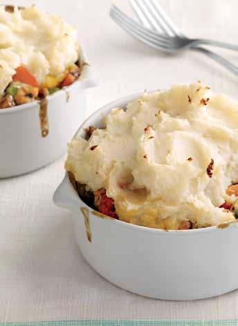 Shepherd s Pie Shepherd s Pie is an English dish, traditionally made with lamb or mutton. This version is made with ground turkey breast, which lowers the saturated fat content considerably.
