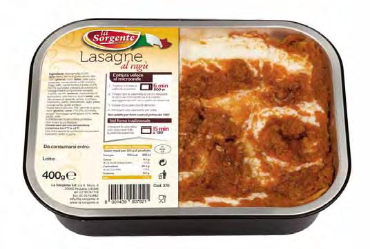 hot ready meals LASAGNE with meat sauce Aluminium tray: