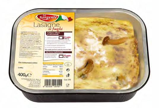 hot ready meals LASAGNE with mushrooms