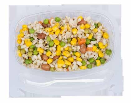 cold ready meals BARLEY SALAD Take-away tub: Stackable Re-sealable 200g shelf