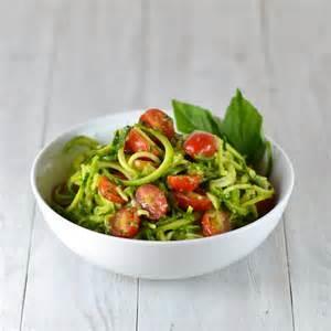 Zucchini Noodles with Mint Almond Pesto [Serves 4]** ½ cup of mint leaves, firmly packed ¼ cup flat-leaf parsley, firmly packed ¼ cup of basil leaves, firmly packed 1/3 cup slivered almonds 2 cloves