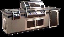 Double Drawer; access doors 15 x 20½ and 21 x 14½ - 790 GFRC Island (35 x 108 ) with Refrigerator Cut-out Compatible with: E/A790i Grill; Double Side Burner; Refrigerator (3590