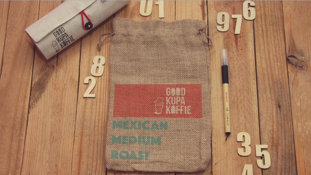 PACKAGING - GUNNY SACKS THE GOOD KUPA KOFFIE GUNNY SACKS SERVE AS A PACKAGE FOR PATRONS TO