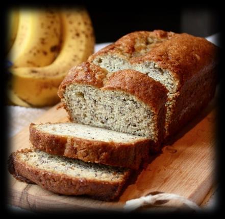 Banana Bread Ingredients (yields 12 servings) 2-3 very ripe bananas, peeled 1/3 cup melted butter ½ cup of sugar 1 egg, beaten 1 tsp. vanilla extract 1 tsp.