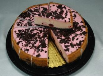 Black Forest Cheesecake Liqueur-infused black cherries blended in plain cheesecake atop a chocolate crust