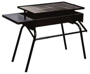 1152 305 440 EASY BRAAI Includes: Adjustable grill levels, Folding legs, Mild steel body, Potjie triangle, Nickelplated grill Grill