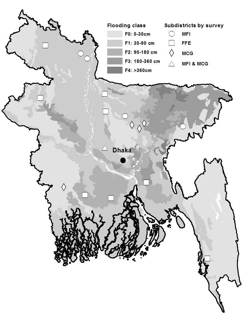 S1. Map of the study subdistricts, with the