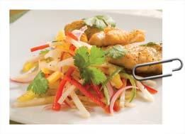 Seared Cod with Pineapple Slaw Prep Time: 45 minutes Serves: 4 1½ pounds cod, filet 2 limes, juiced ½ cup red onion, julienne 1 bunch cilantro, chopped 2 cloves garlic, minced 3 Serrano chili,