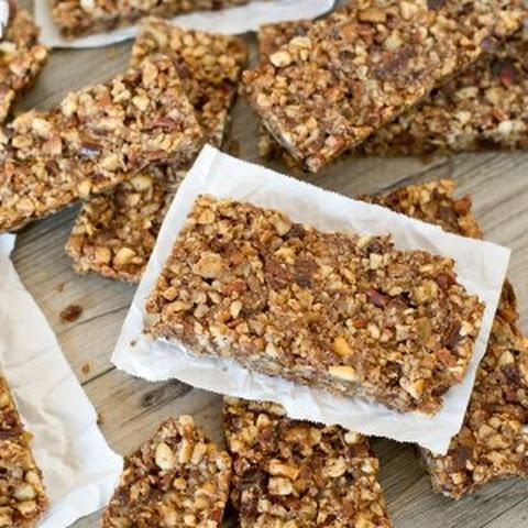 Anytime Bars Source: The Cancer Fighting Kitchen by Rebecca Katz (Makes 25 bars) These date and nut treats are nutrient dense, as the base ingredients are oats, nuts and dried fruits.