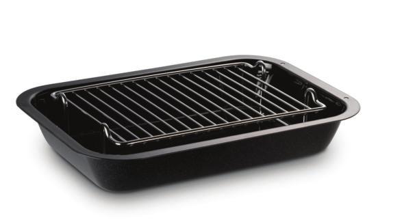 Equipment supplied with your AGA Total Control Large Size Roasting Tin with Grill Rack This is designed to slide onto the oven runners without the need for it to sit on an oven grid shelf.