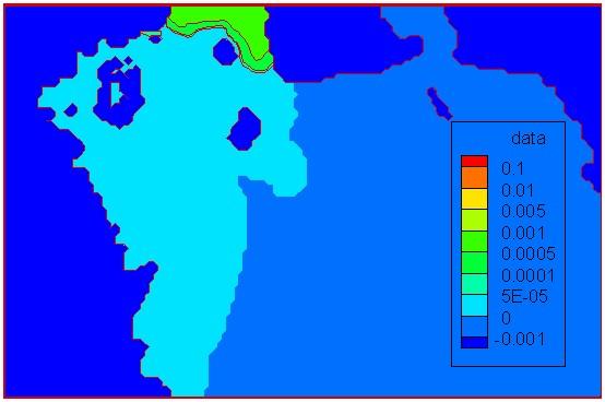 Ninh, Nha Trang, v.v..[4,7]. Trên hình dẫn ra ví dụ về kết quả mô phỏng trường trầm tích lơ lửng trên vùng biển cửa sông Hải Phòng. Hình.