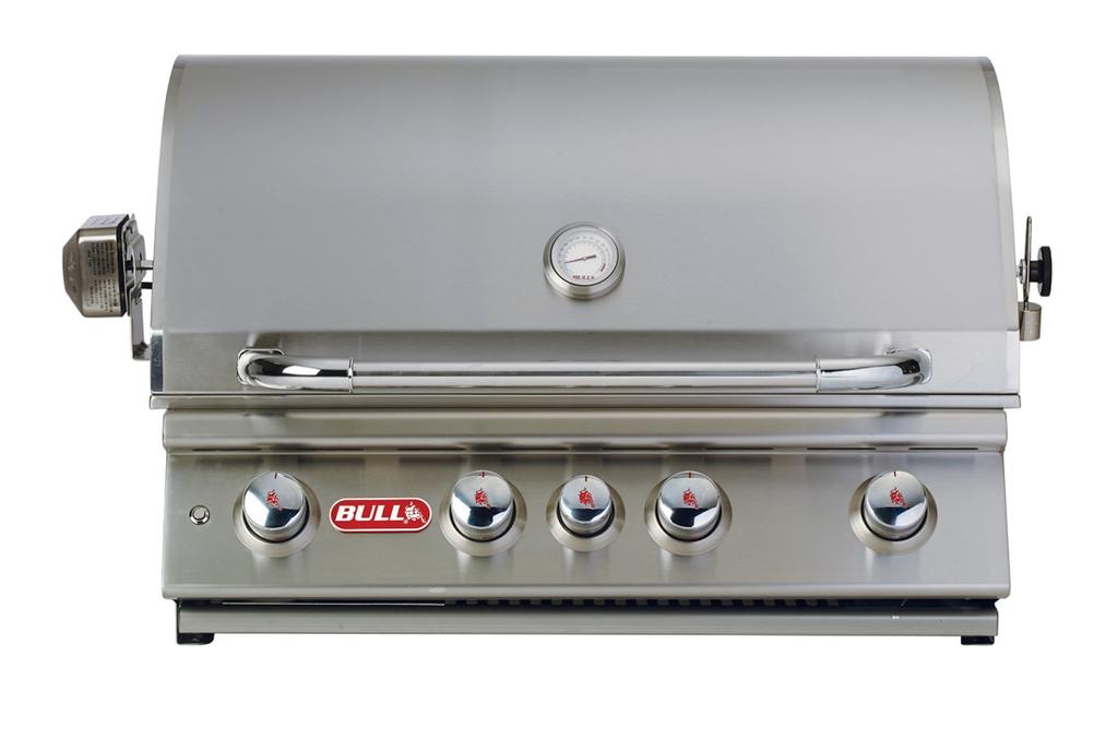 ANGUS DROP-IN Features 75,000 BTU s 304, 14 Gauge Stainless Steel Construction 4 Cast Stainless Steel Bar Burners Dual Lined Hood Piezo Igniters on each valve Interior Twin Lighting system Rotisserie