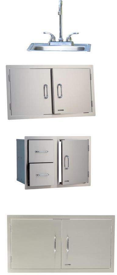 Door/Drawer Combo 304 Grade 16 Gauge Stainless Steel Fully enclosed drawer components Double lined doors Item # 25876 Dimensions: 33 x 22 X 20 ½ Cut Out Dimensions: 31 x