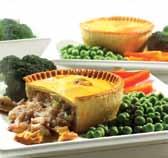 filling encased in pastry 5 6 81101 Greenhalghs Meat Pie 54x157g 7 Circular shaped pie with a minced meat filling encased in