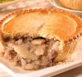 Wrights Pea Supper Pie 24x275g 9 Mushy peas on a minced beef and onion filling in a shortcrust pastry base, with a puff pastry