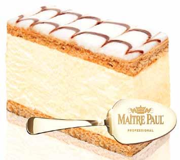 of sponge cake, with a short crust pastry base 80560 Maitre Paul Professional Vanilla Slice 24x100g 5 Lashings of smooth vanilla cream, sandwiched between two pieces of delectable millefeuille pastry
