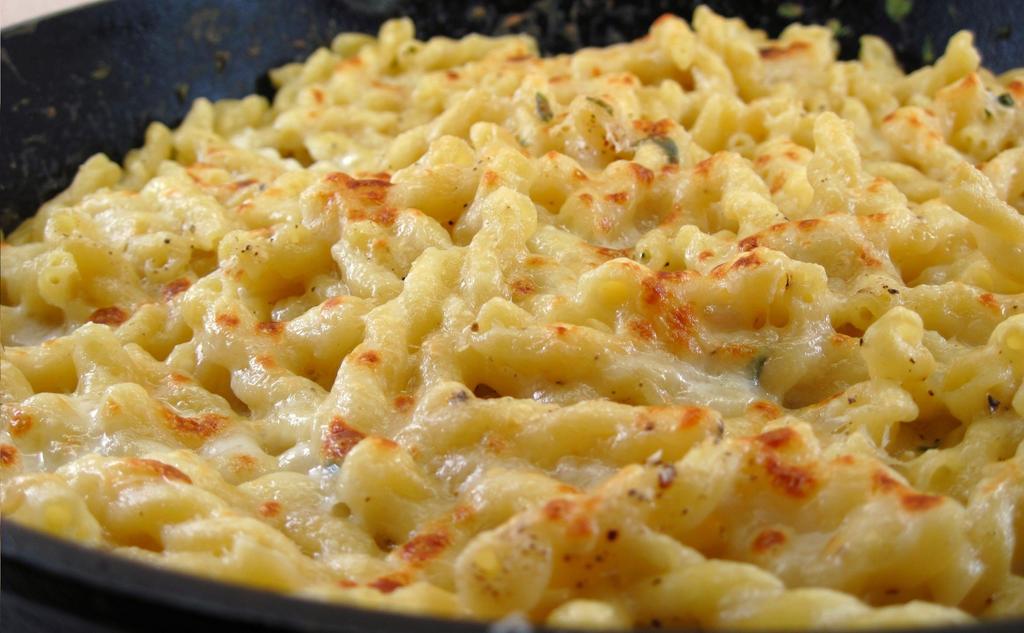 Mac and Cheese Ingredients to serve 4: Salt 250g of macaroni 40g of butter 40g of plain flour 1 pint (568ml) of milk 250g of grated cheddar 50g of grated parmesan 2 Large saucepans Colander Scales