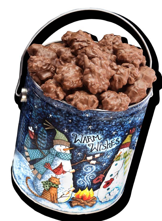 This festive tin with a snowy scene is sure to please everyone on your gift giving list.
