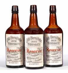 Driven corks. First quarter of 20th century. 1 quart. 150 Mayfair Rye Whiskey Bernheim Distilling Co. Bottled by Logansport Distilling Co. Circa 1940 s. 7 years old. Level: Bottom shoulder. 86 proof.