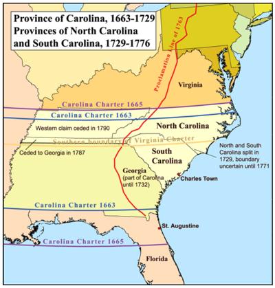 North Carolina I. Founded in 1663 by English nobles. II.